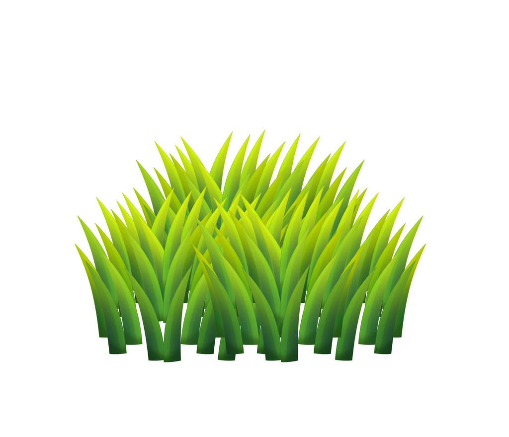 Dessin animé élément nature herbe ou buisson sur fond blanc illustration pour les enfants
 - Photo, image