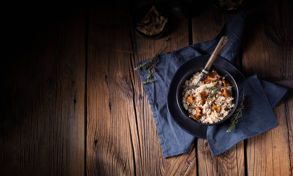 Kaszotto- polish risotto from barley groats with mushrooms - Photo, Image