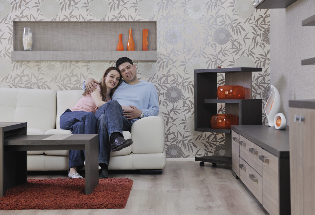 Couple relax at home on sofa - Photo, Image