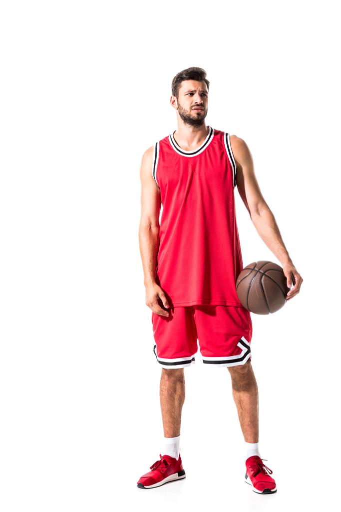 jugador de baloncesto mirando hacia otro lado Aislado En Blanco
  - Foto, Imagen