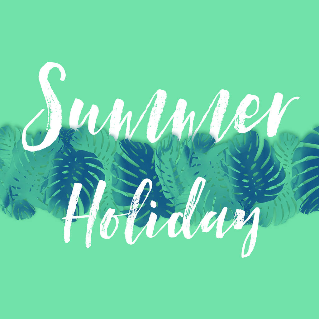 Summer holiday tropical palm tree leaf background - Photo, Image