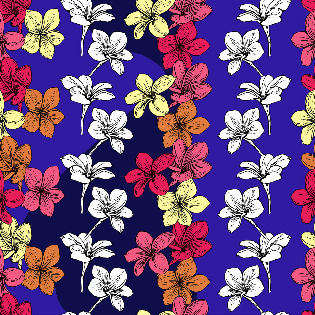 Pattern of vertical stripes of flowers - Vector, Image