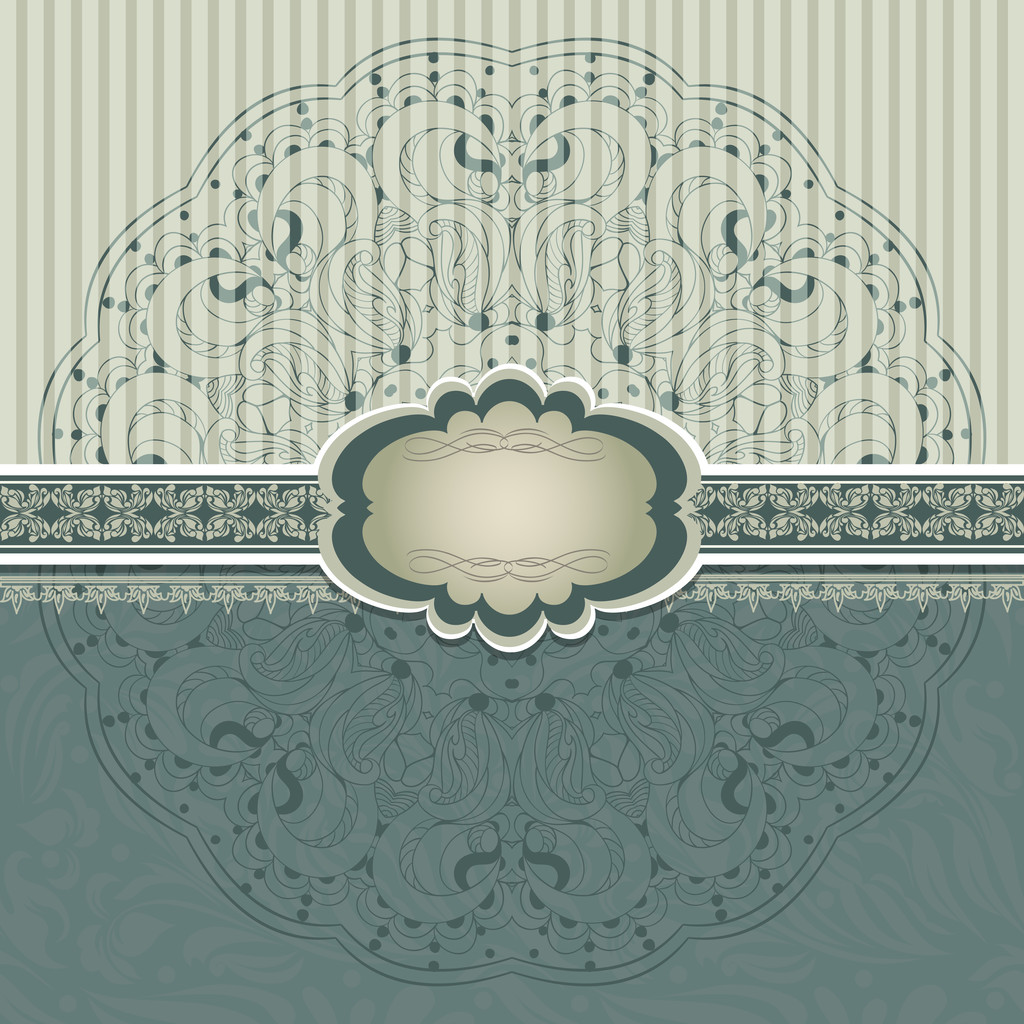 Vintage invitation with lace vector - Vector, Image