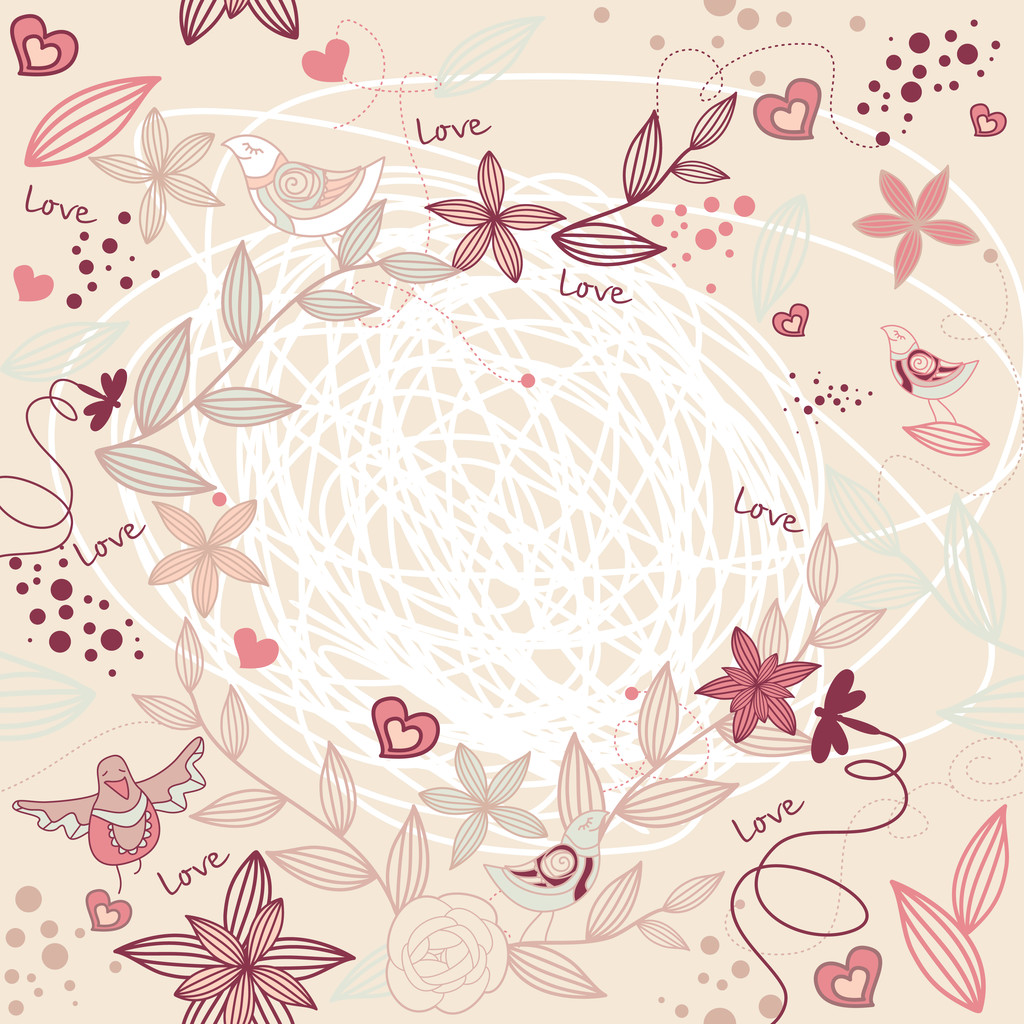 χαριτωμένο floral πλαίσιο - Διάνυσμα, εικόνα
