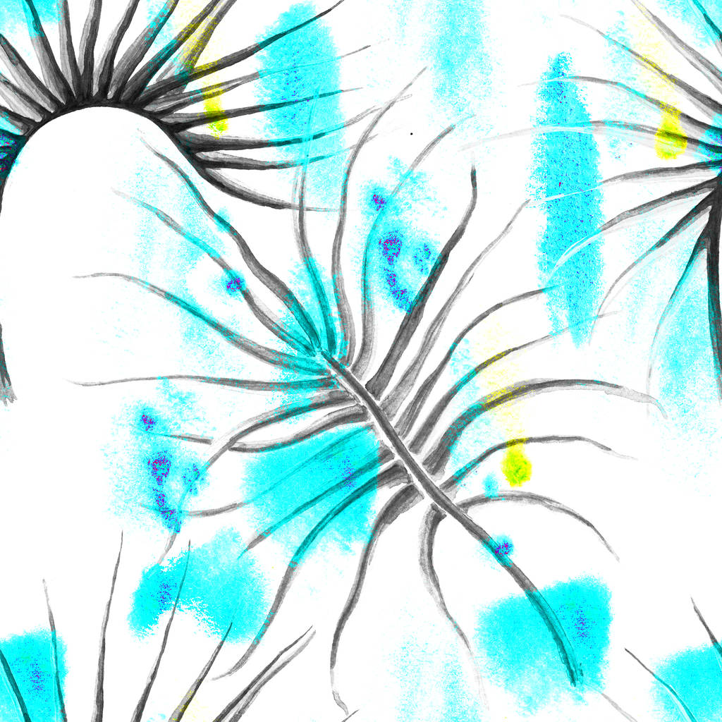 Tropisch blauw naadloos patroon - Foto, afbeelding