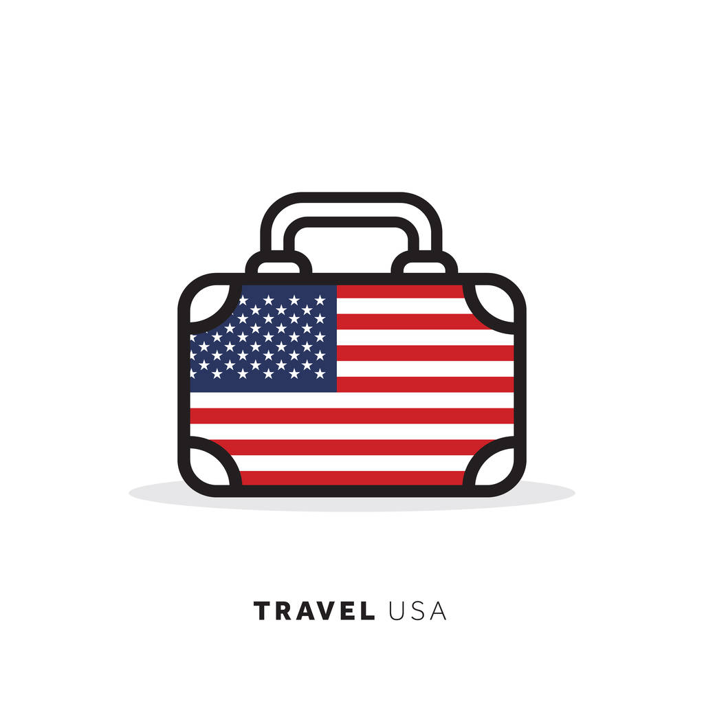 EUA conceito de viagem. Ícone de vetor de mala com país nacional f
 - Vetor, Imagem