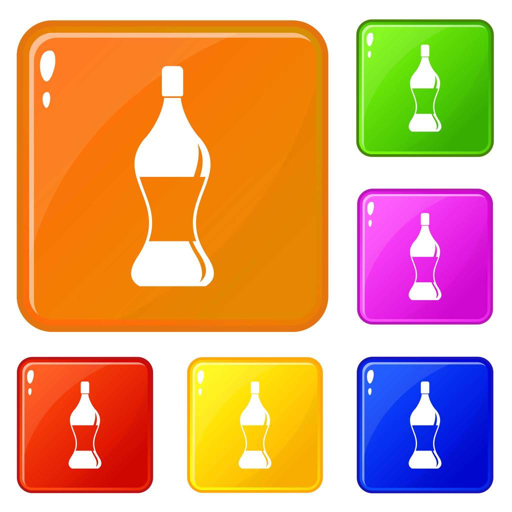 Soda water icons set vector kleur - Vector, afbeelding