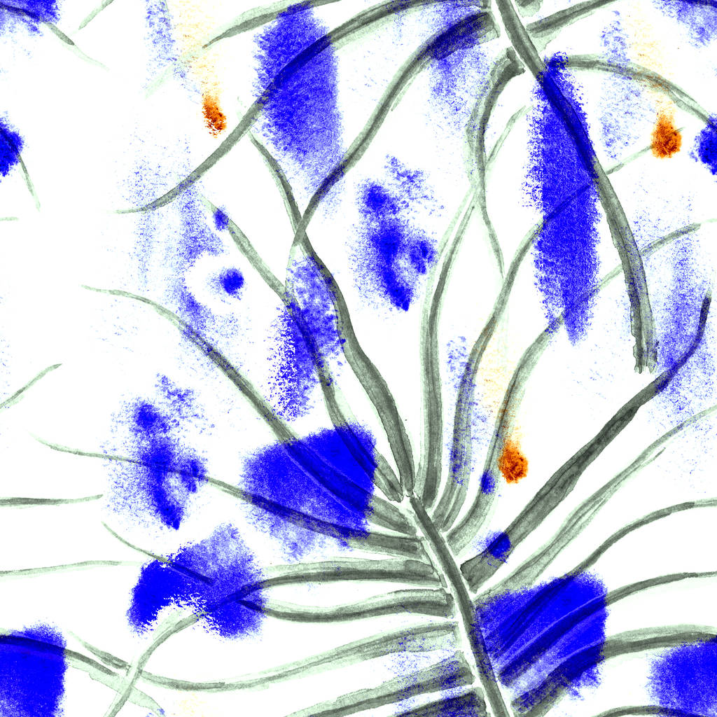 Modello tropicale blu senza cuciture - Foto, immagini