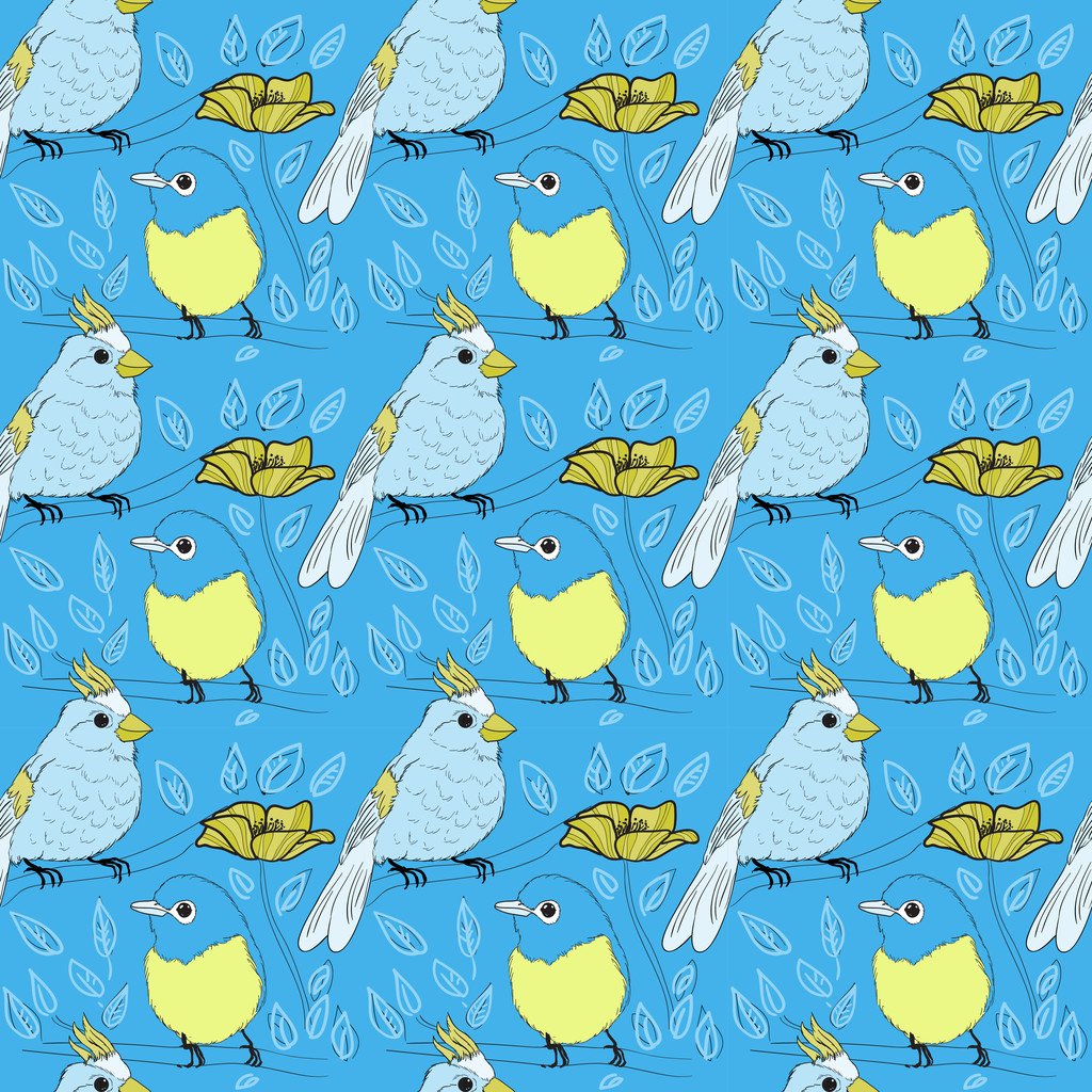 Seamless bird theme pattern - Vector, Image