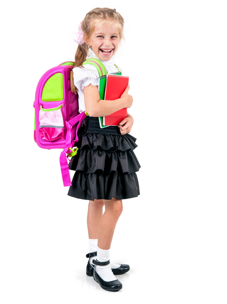okul üniforması giyen sevimli küçük kız - Fotoğraf, Görsel