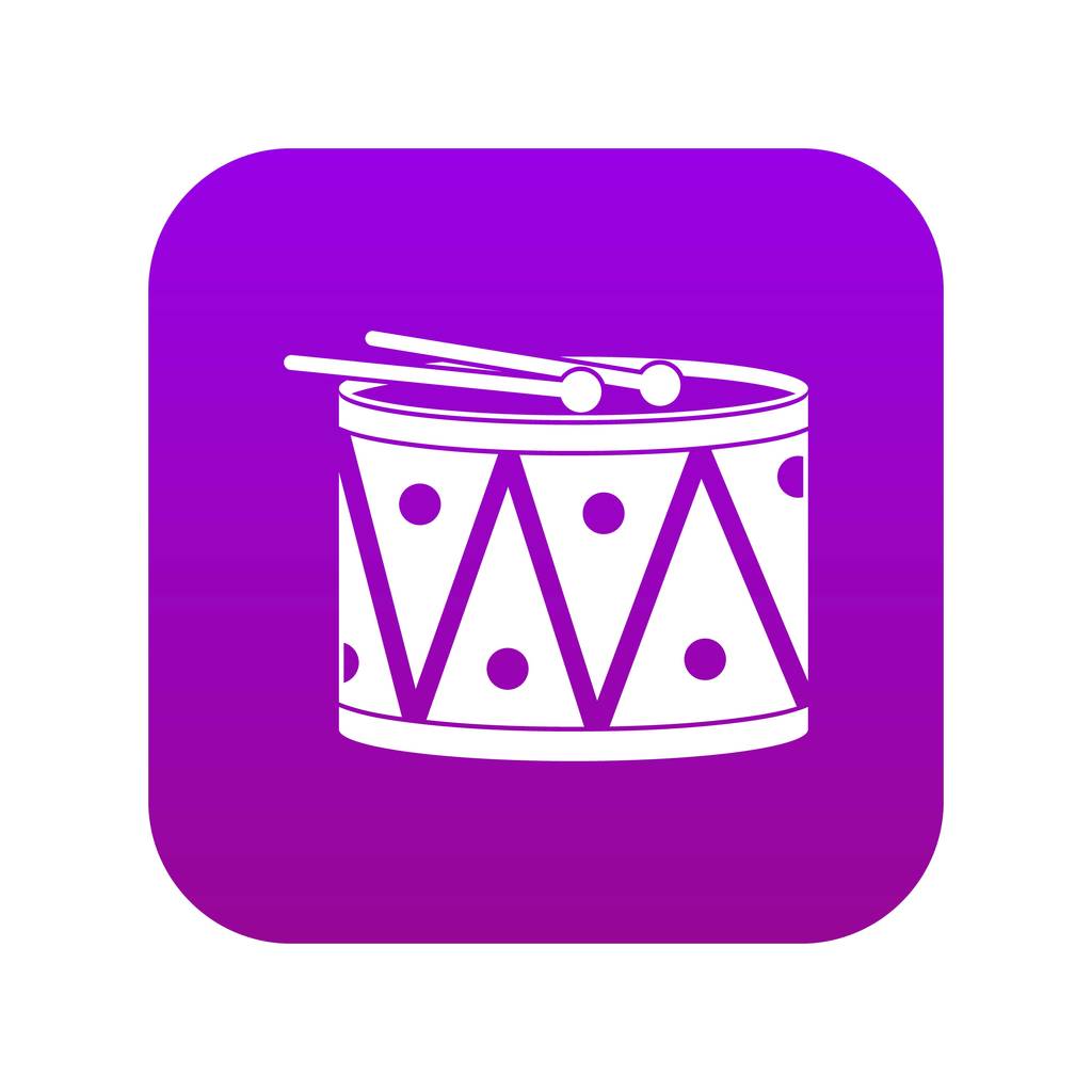 Drum and alsócomb ikon digitális lila - Vektor, kép