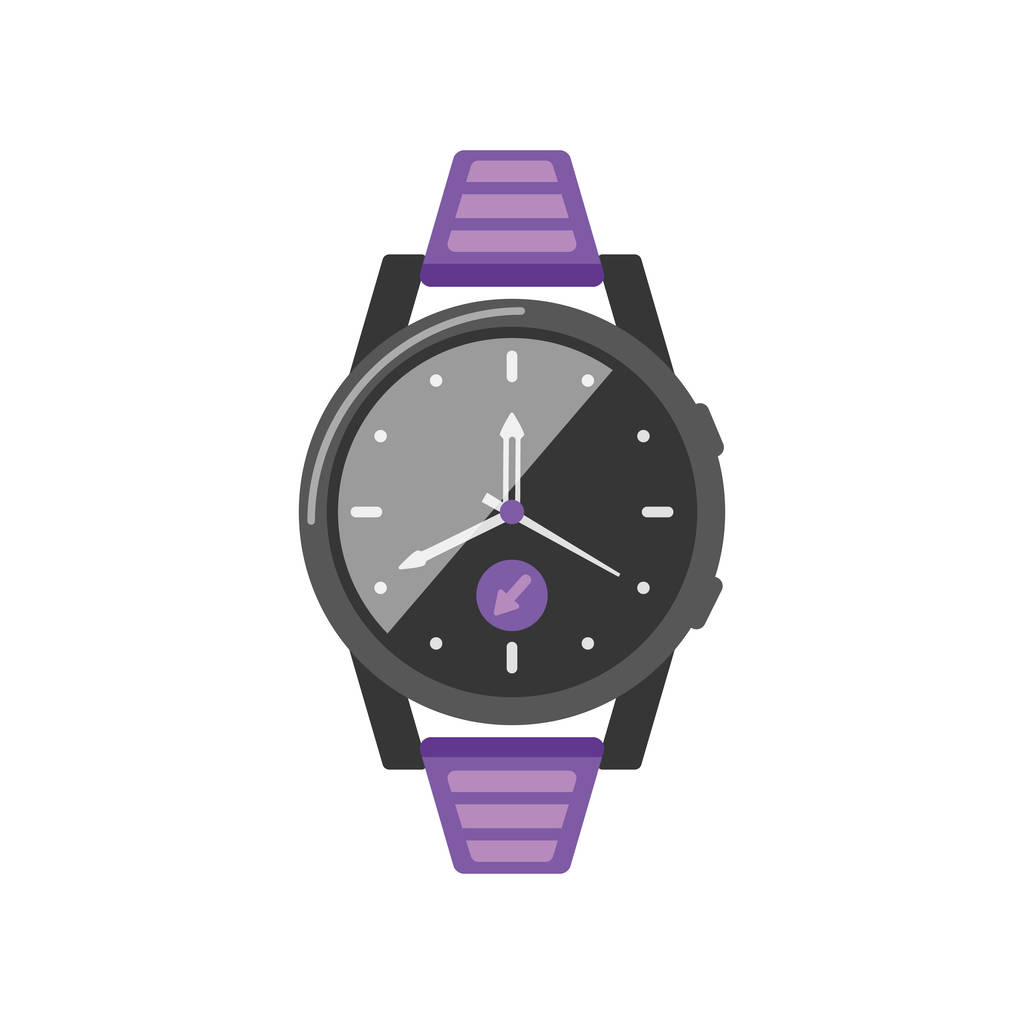 Classic watche vector icon. Watch for businessman or fashion clock. - Vector, Image