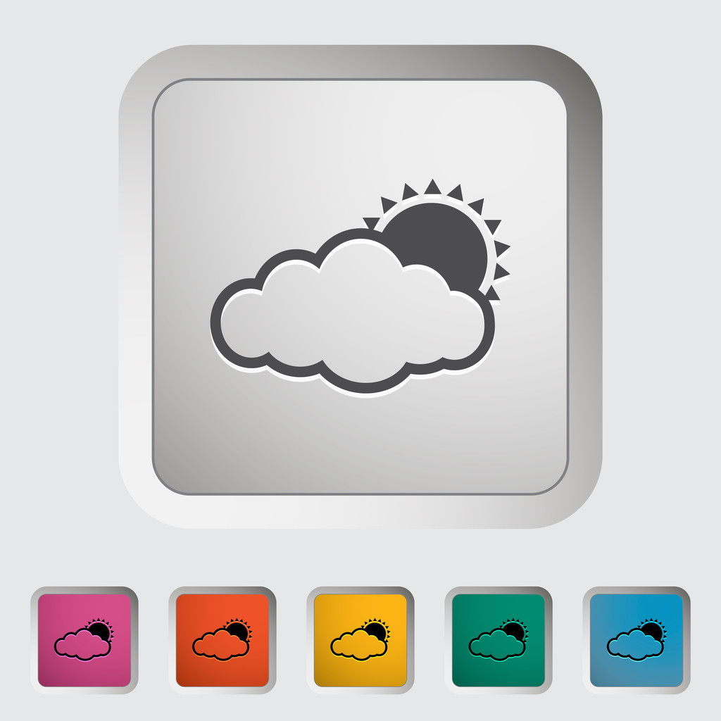 Cloudiness ícone único
. - Vetor, Imagem