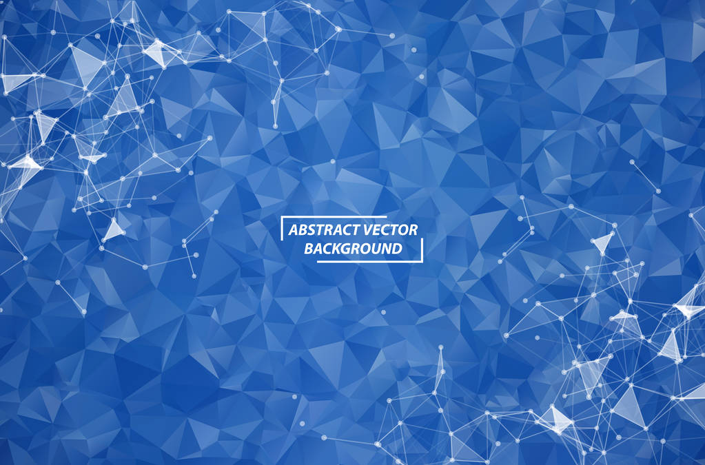 Абстрактний темно синій багатокутний простір фон з підключенням Do
 - Вектор, зображення