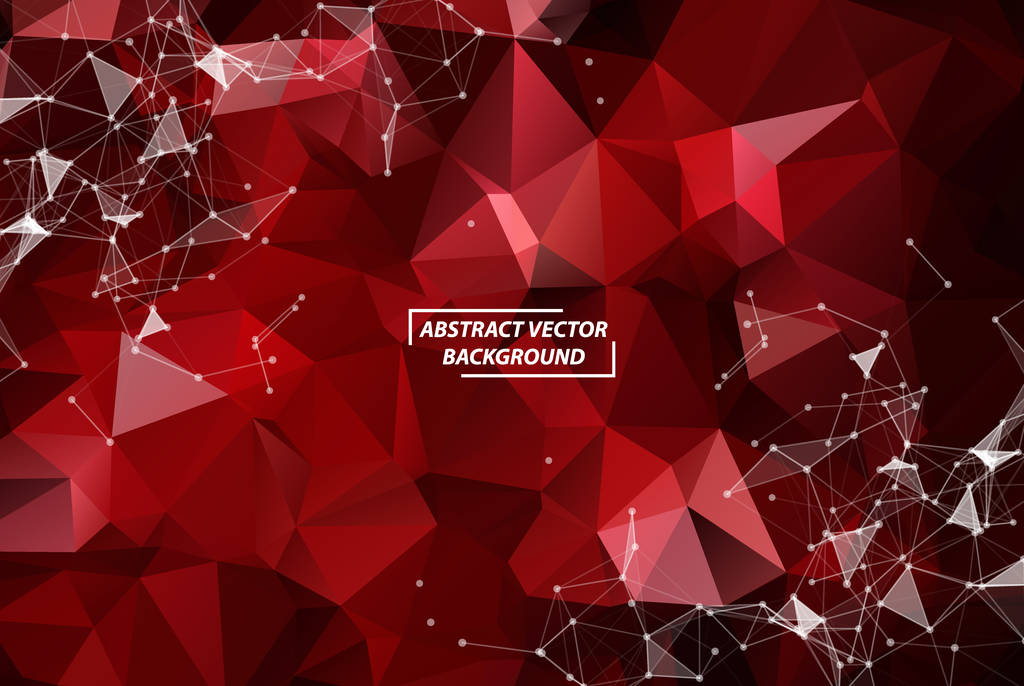 Red Geometric Polygonal background molecule and communication. C - Vector, Image