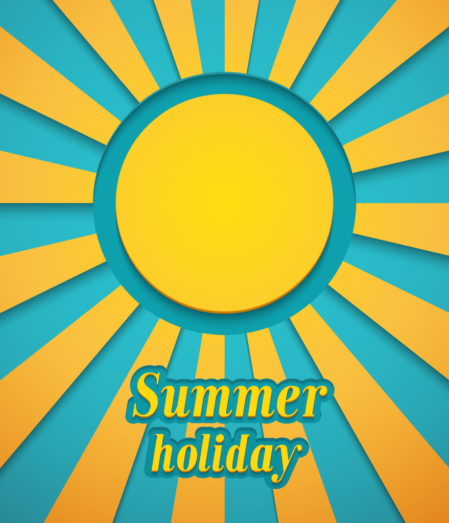 Summer background with sun. - Vector, Image