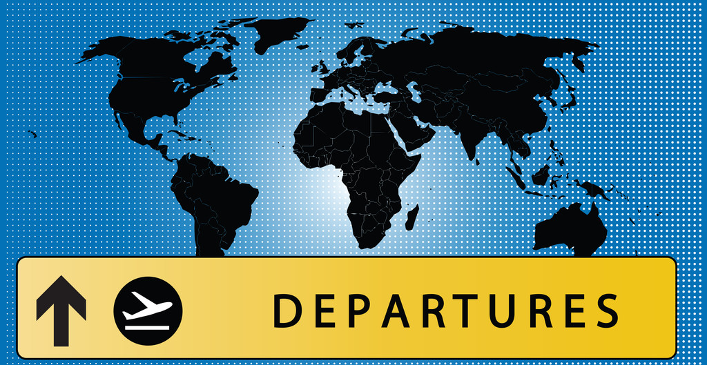 Departure Flights - Vector, Image