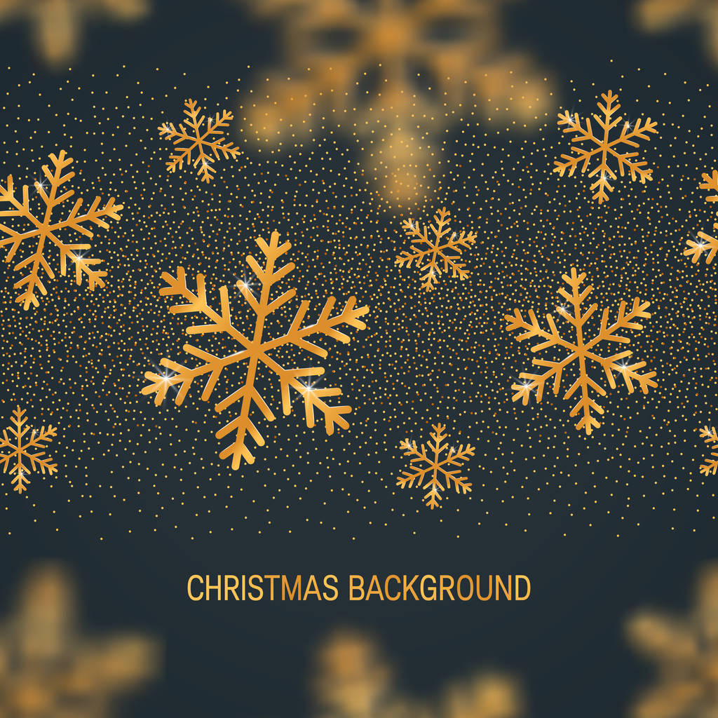 Tarjeta de Navidad de lujo vectorial con copos de nieve dorados
 - Vector, imagen