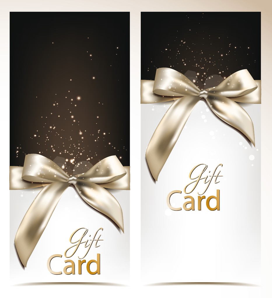 Elegant vector holiday banners with silk bows - Vector, Image