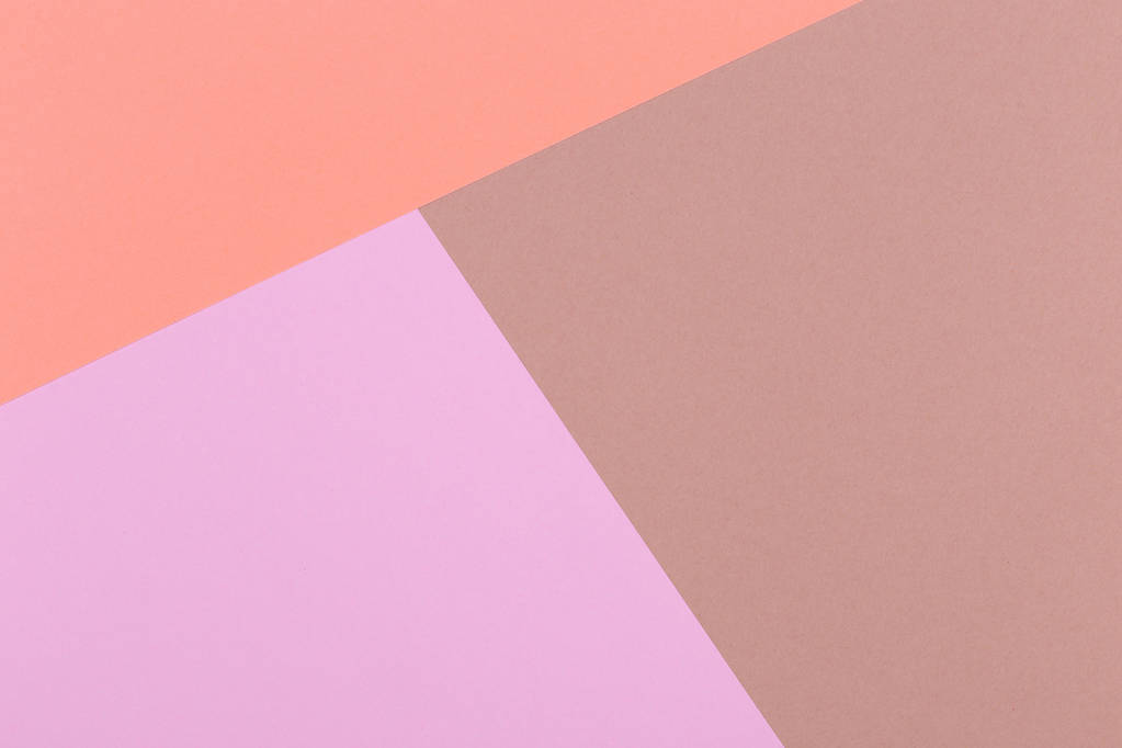 Papel naranja, rosa, marrón fondo vacío, geométricamente situado. Color en blanco para presentaciones, espacio de copia
. - Foto, imagen