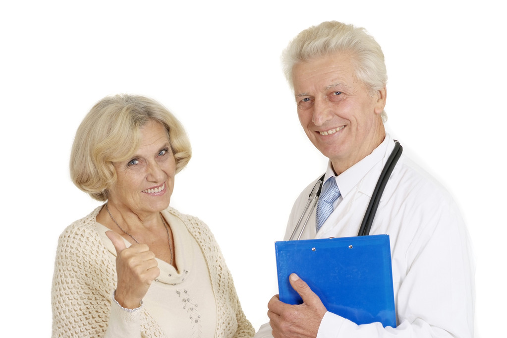 doctor de edad avanzada con un paciente
 - Foto, imagen