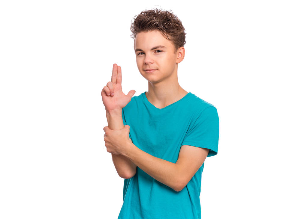 Teen boy emotions and signs - Photo, Image