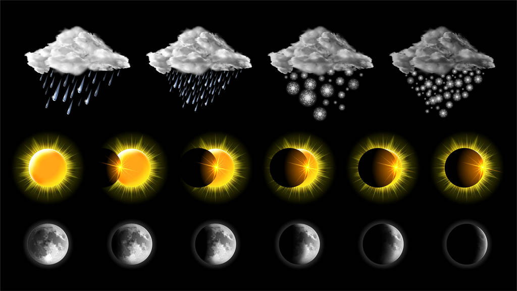 Meteo icone meteo realistico set
 - Vettoriali, immagini