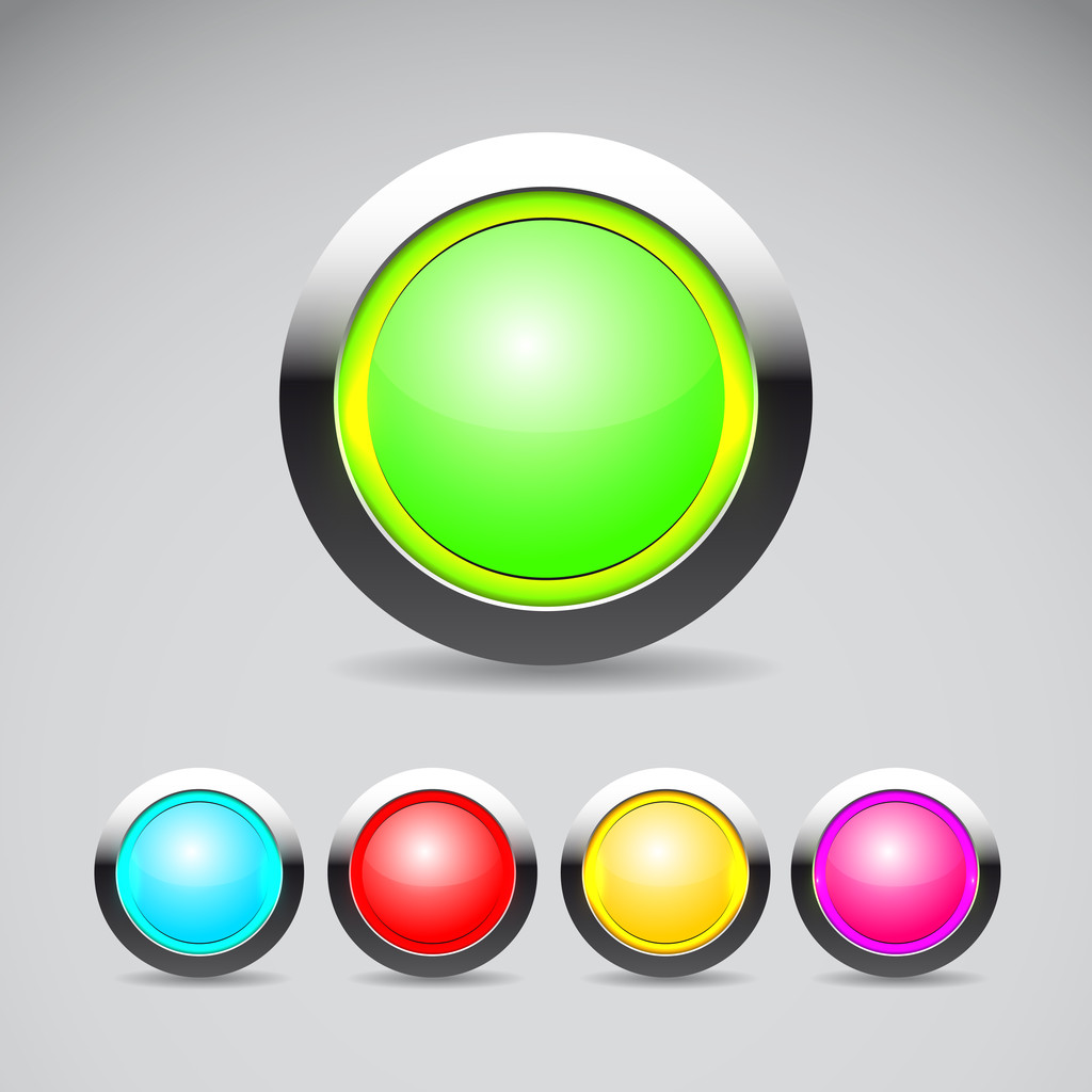 Collection of shiny colorful web buttons - Vector, afbeelding