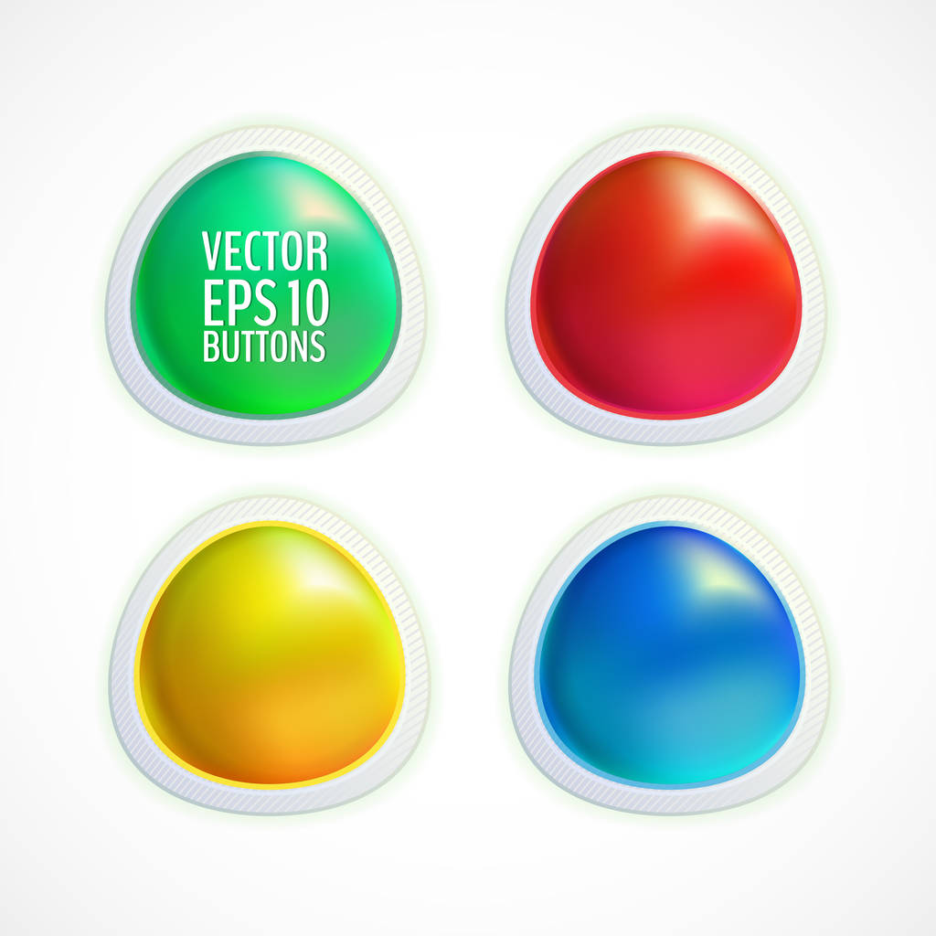 Ensemble de boutons colorés - Vecteur, image
