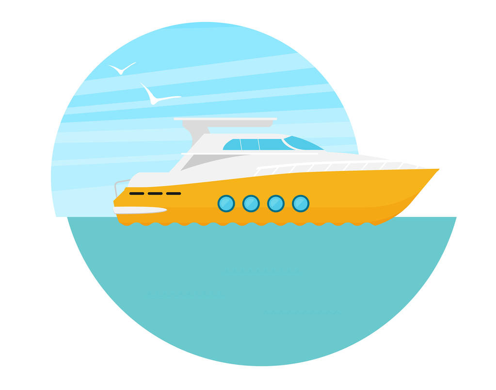 Плоская векторная иллюстрация корабля
 - Вектор,изображение
