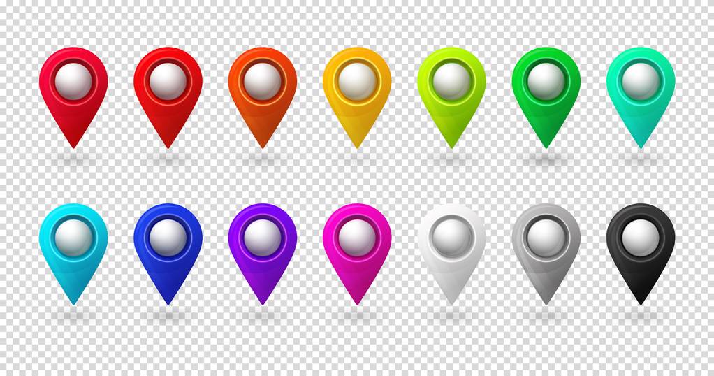 Térkép helye mutató 3D nyíl. Színes navigációs ikon webes, banner, logó vagy jelvény. Vektoros illusztráció. - Vektor, kép