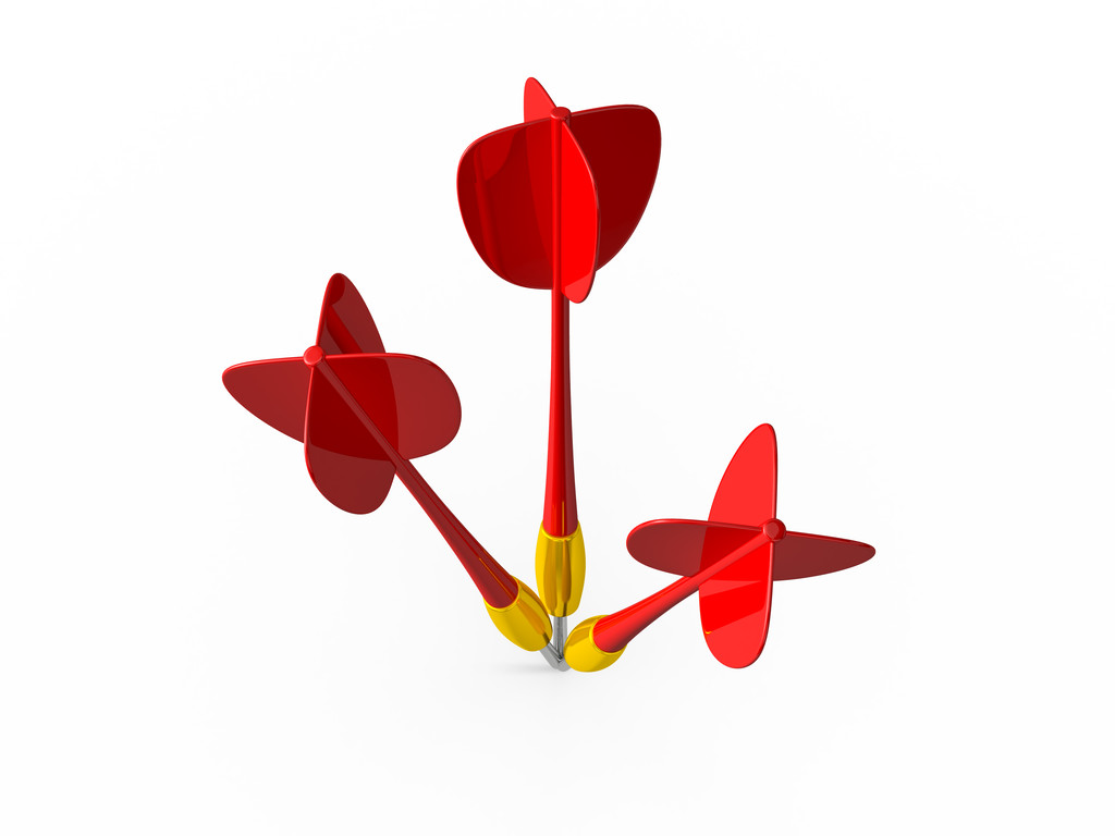 Grupo de flechas de dardo rojo
 - Foto, Imagen