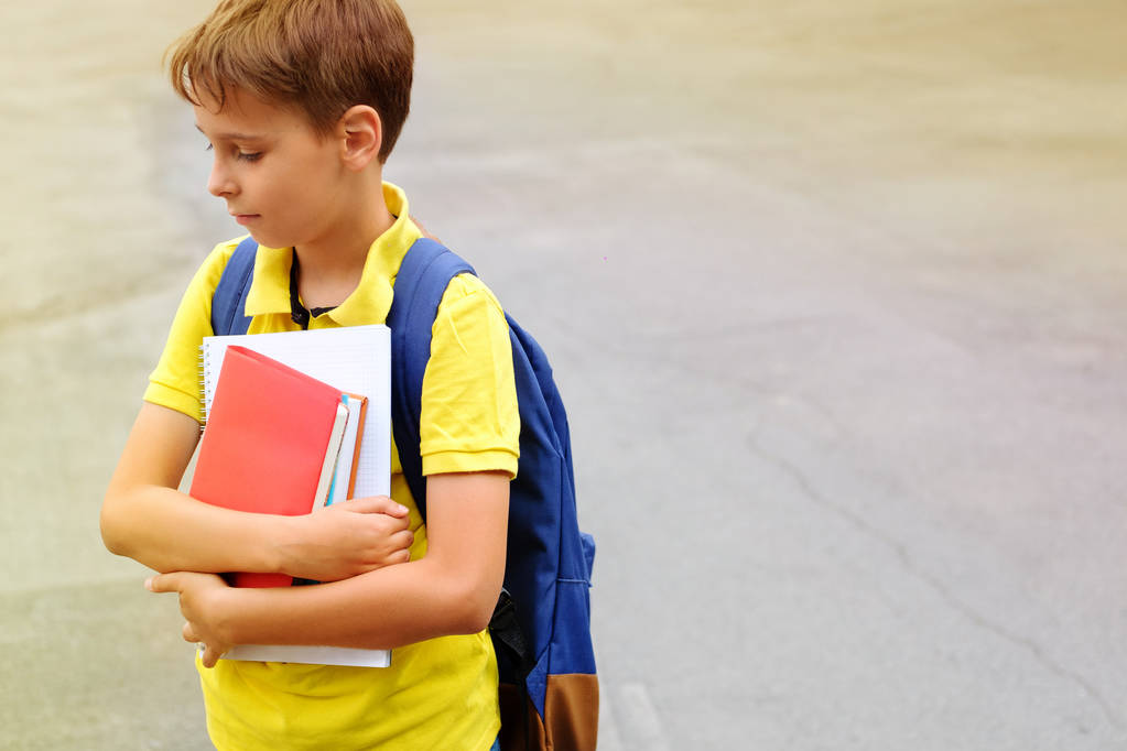    Boy with a backpack and notebooks - Photo, Image