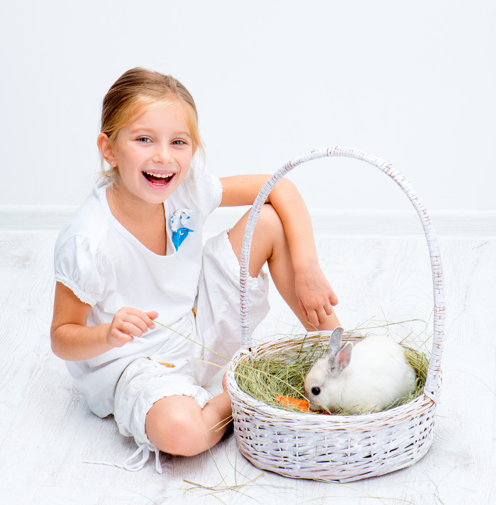 дівчинка з кроликом
 - Фото, зображення