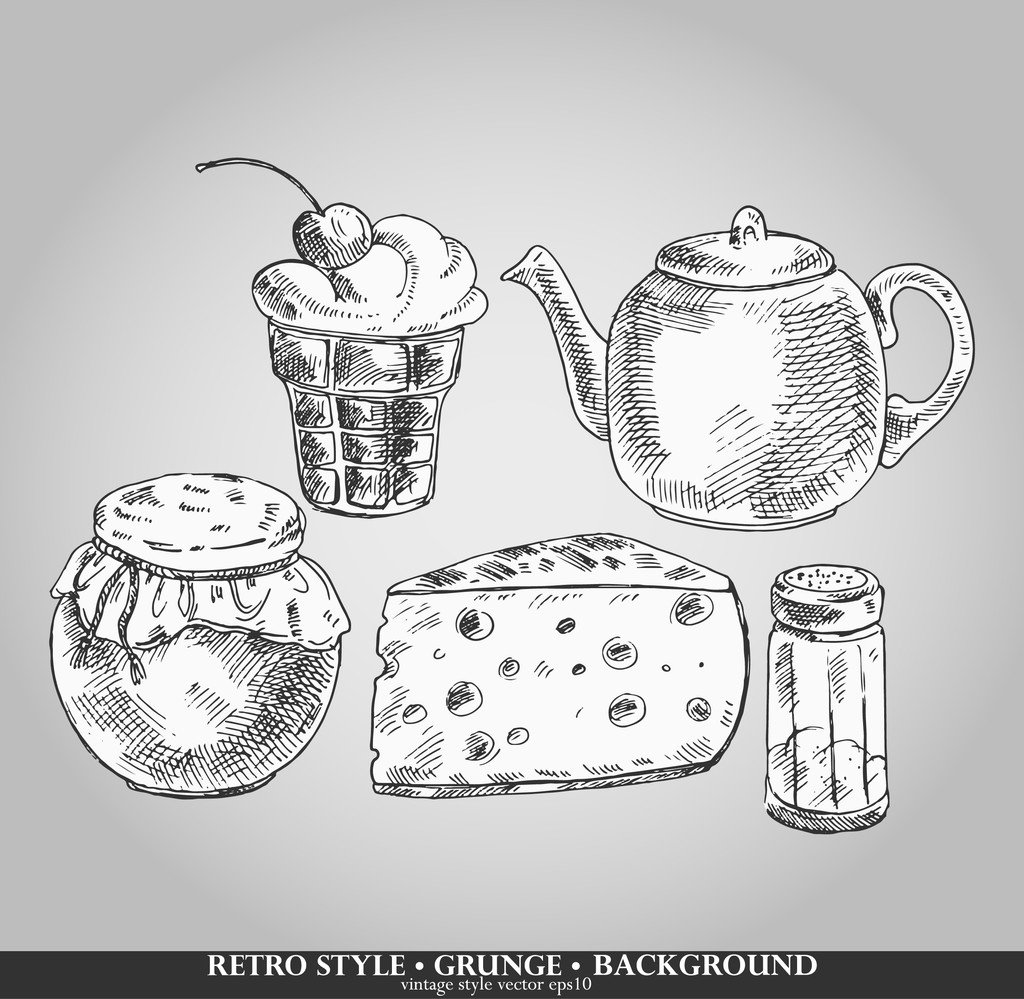 Set von Teezeitelementen - Vektor, Bild