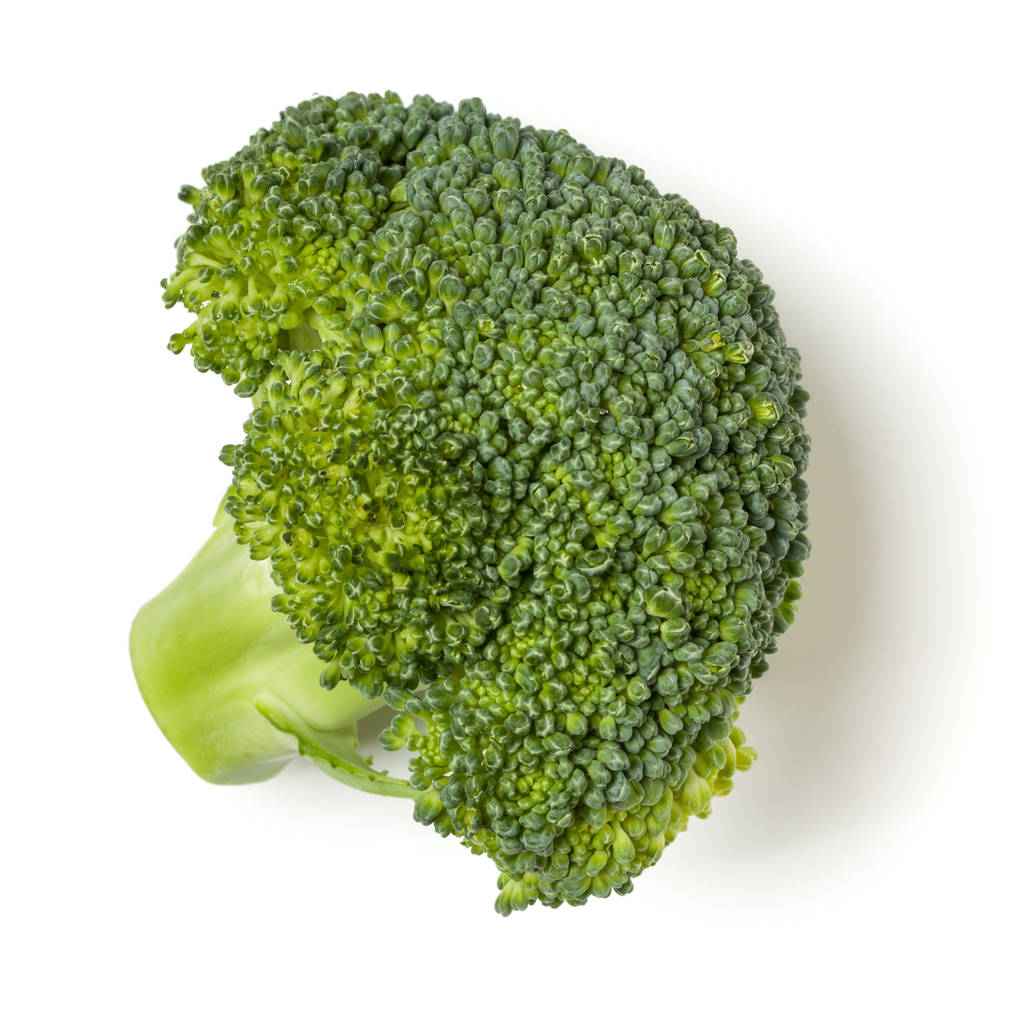 Broccoli geïsoleerd op witte achtergrond. Bovenaanzicht, vlakke lay. - Foto, afbeelding