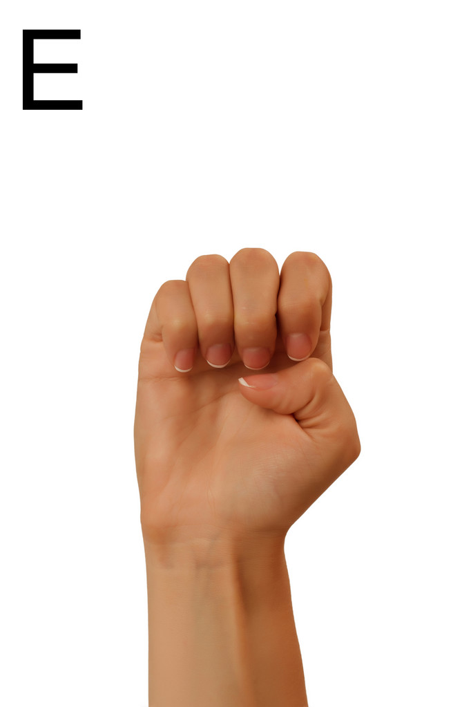 alfabeto burro retrata uma mão sobre um fundo branco
 - Foto, Imagem