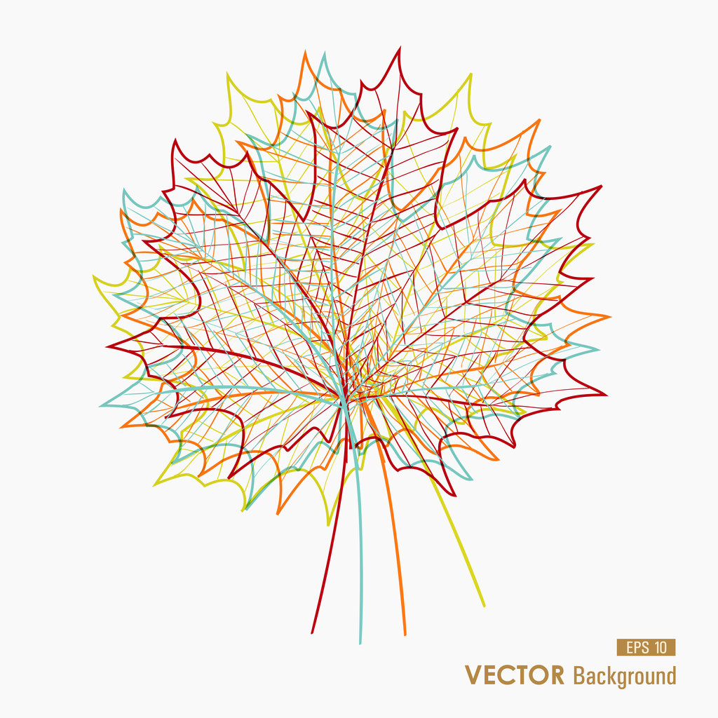 Colorful transparent leaves. Fall season background. EPS10 file. - Vector, Image