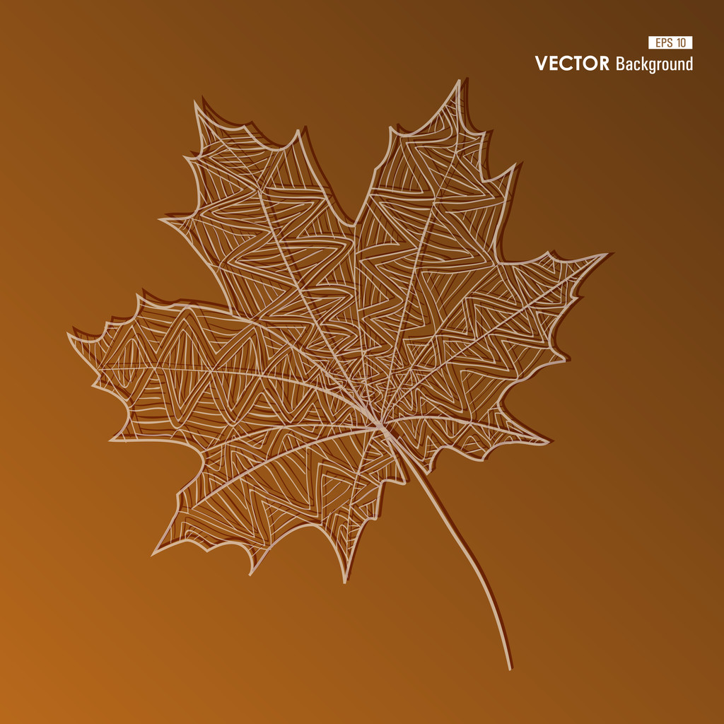 abstraktní ručně tažené list ilustraci podzimní pozadí. eps10 f - Vektor, obrázek