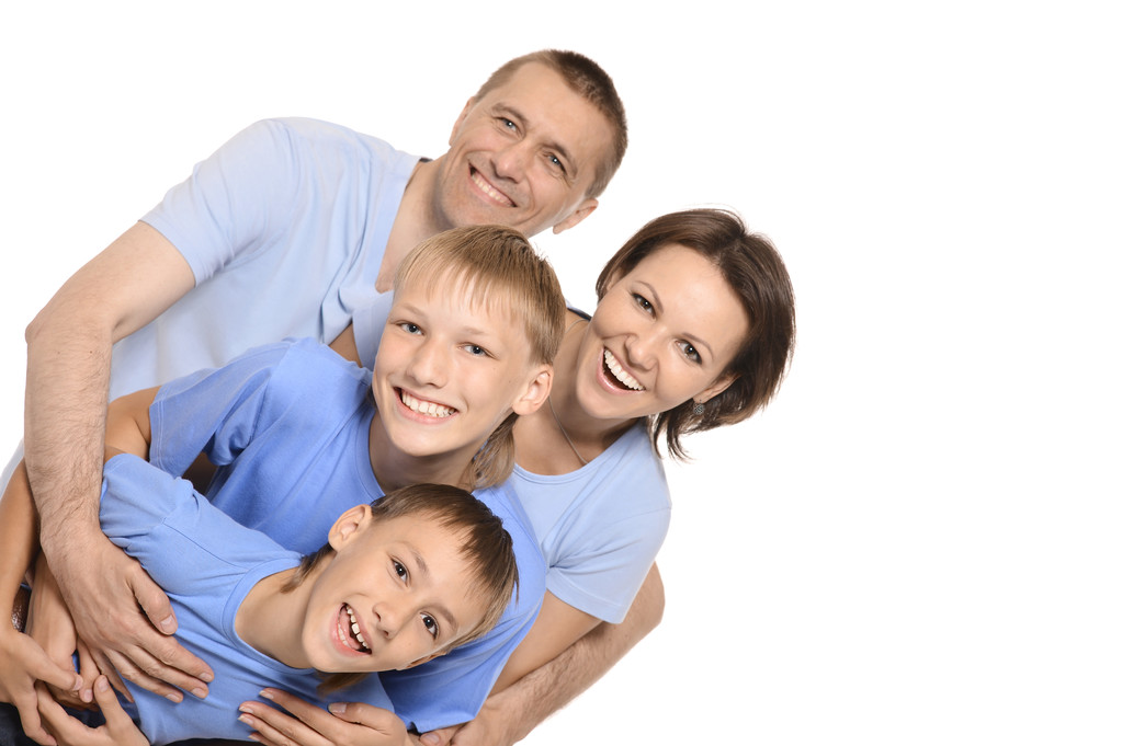 família alegre de quatro
 - Foto, Imagem
