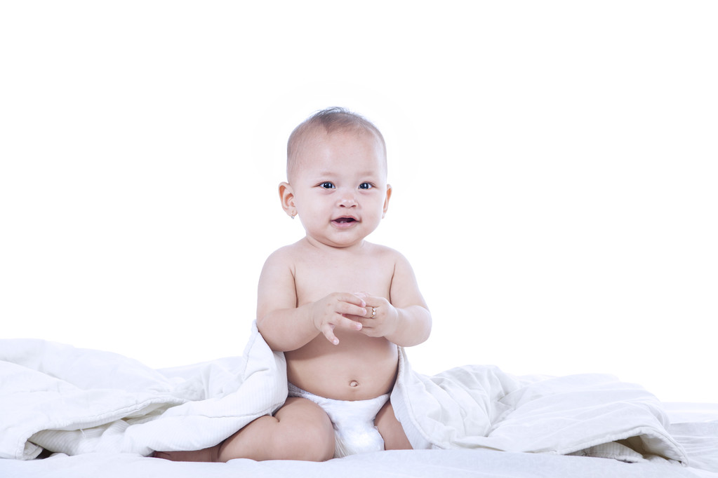 Baby looking at camera - isolated - Photo, Image