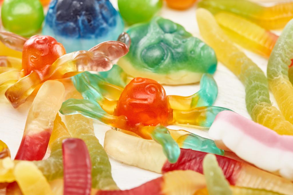 zbliżenie smaczne gummy upiorny słodycze Halloween - Zdjęcie, obraz