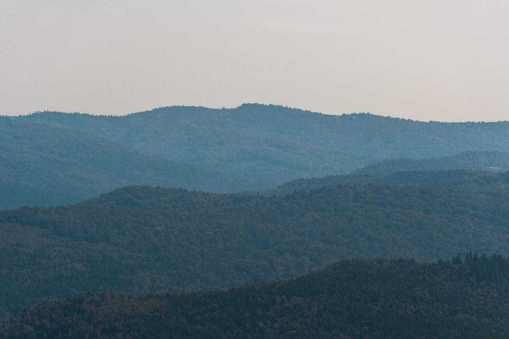 Malebná krajina se zelenými horami proti obloze  - Fotografie, Obrázek