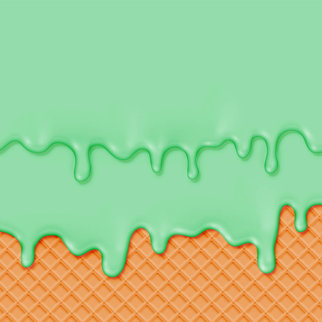 waffle realista com creme de fusão sobre ele, ilustração vetorial
 - Vetor, Imagem