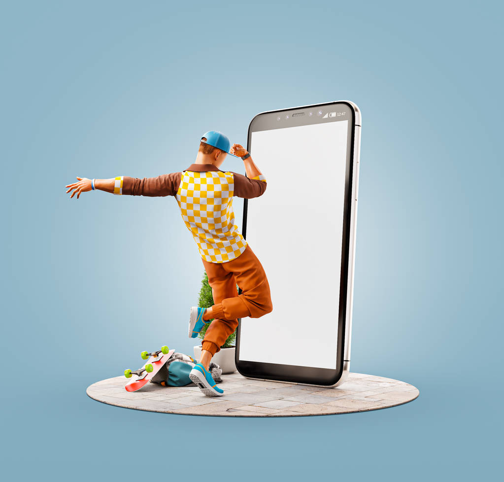 Applicazione insolito 3d illustrazione smartphone
 - Foto, immagini