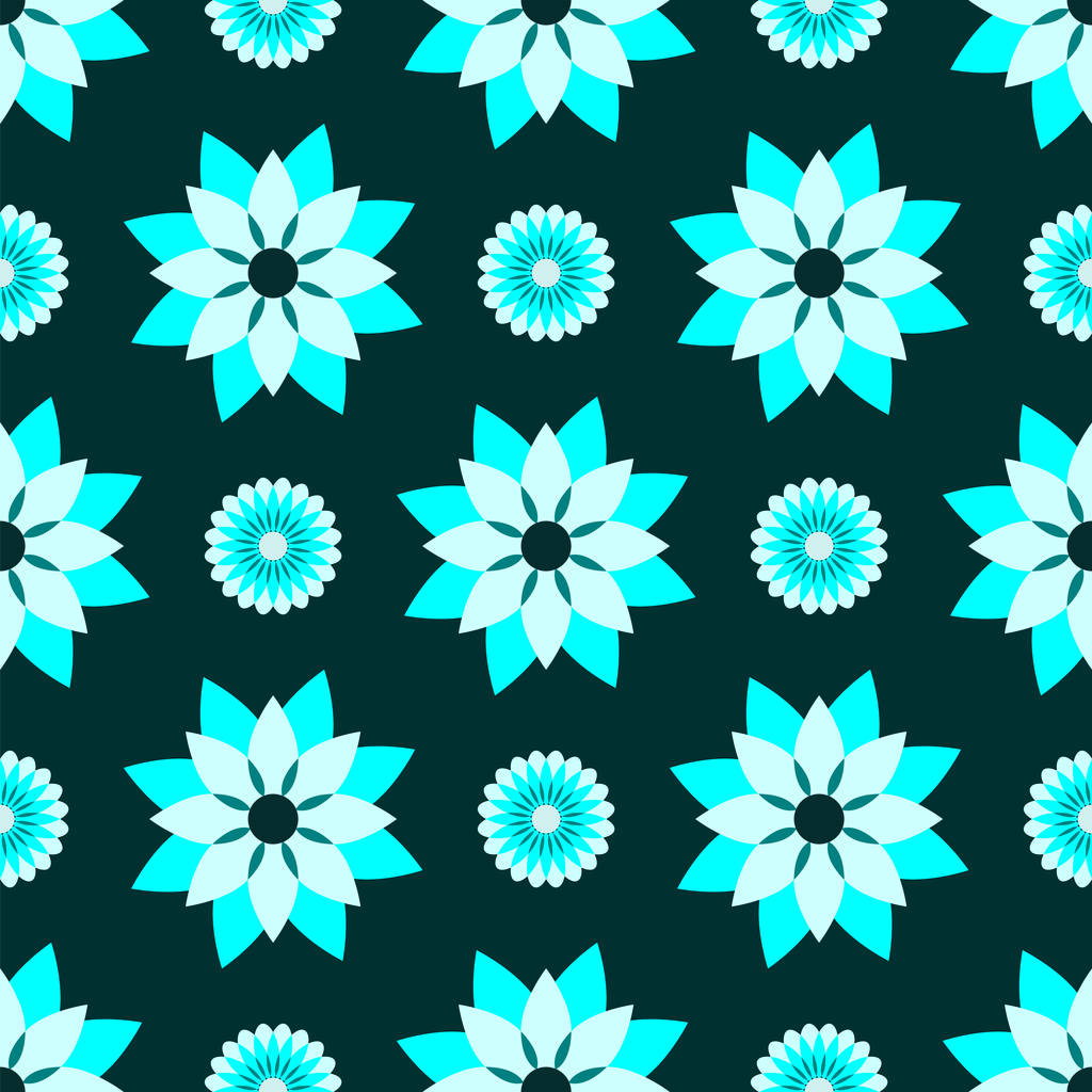 Naadloze achtergrond van symmetrische bloemen in licht groene tinten design concept voor stof en print papier - Vector, afbeelding