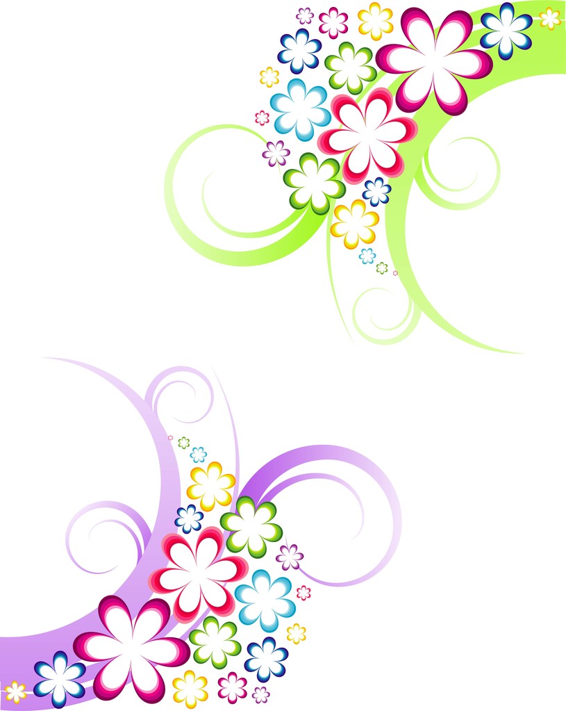 Dos vector elemento de diseño floral
 - Vector, Imagen
