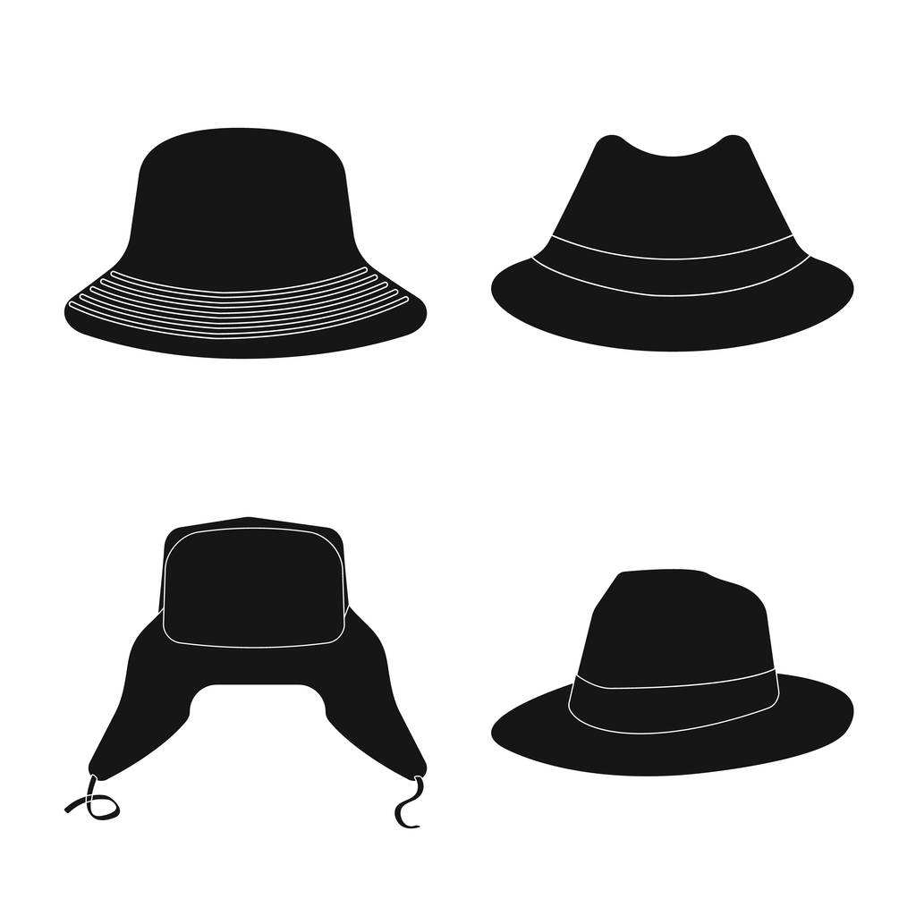 Objet isolé du couvre-chef et du panneau de chapeau. Collection de couvre-chef et icône vectorielle accessoire pour stock
. - Vecteur, image
