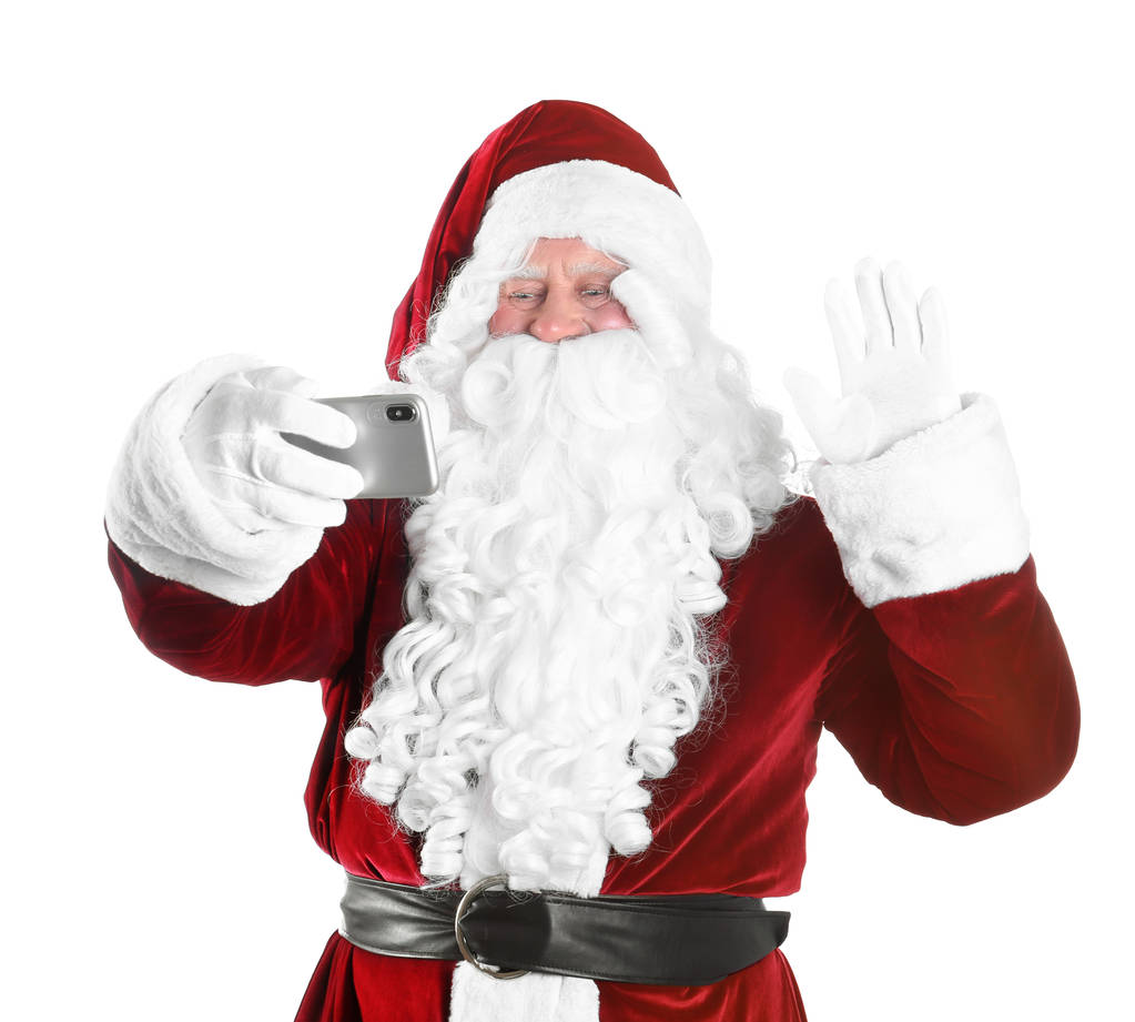 Autentický Santa Claus si bere na bílou pozadí - Fotografie, Obrázek