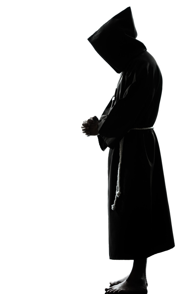 człowiek mnich ksiądz sylwetka modlitwa - Zdjęcie, obraz